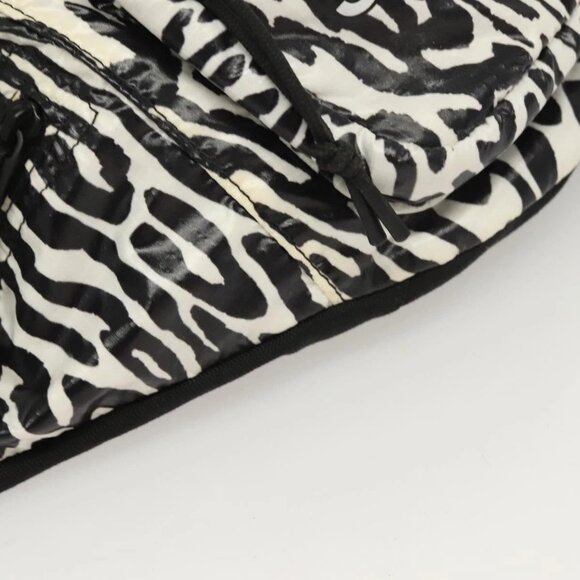 SAINT LAURENT Waist Bag Nylon Black White Auth - Picture 8 of 15